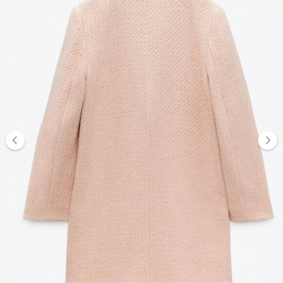 Zara Pink Textured Weave Coat Size S NWT - Picture 3 of 6